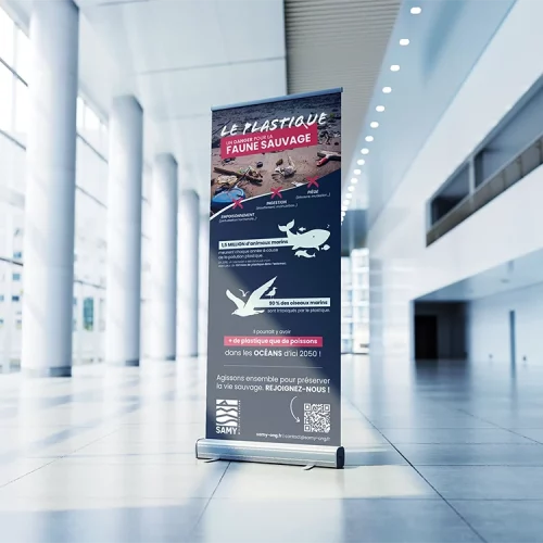 Création d'un kakemono d'une association par Kalyko, studio graphique à Nantes